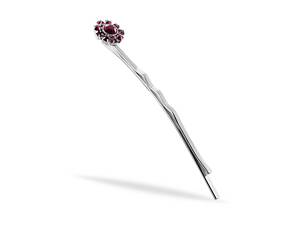 Невидимка KOBI Sarlot со вставками Swarovski 4 мм Красный (7480-3821-13-32)