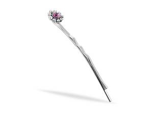 Невидимка KOBI Sarlot со вставками Swarovski 4 мм Розовый Белый (7480-3821-17-32)