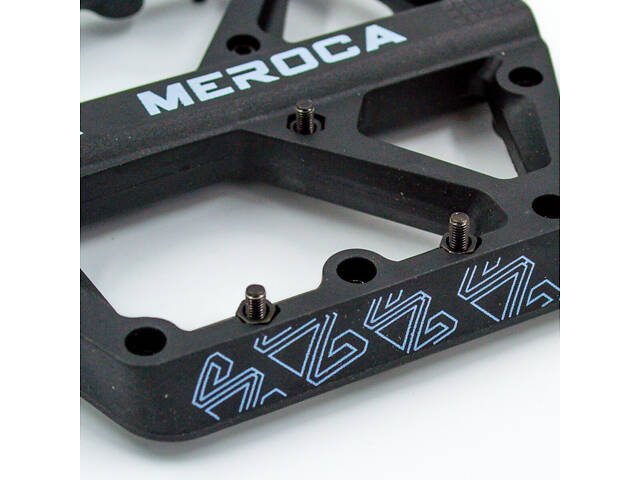 Нейлонові педалі Meroca для гірського велосипеда на 2-х промпідшипниках та широкою антиковзкою платформою (XC MTB), Чорні - Фото 4
