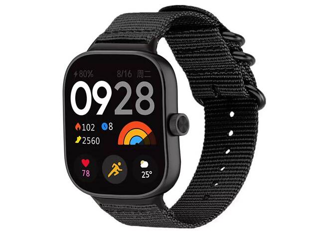 Нейлоновий ремінець Primo Traveller для годинника Xiaomi Redmi Watch 4 / Xiaomi Smart Band 8 Pro - Black - Фото 2