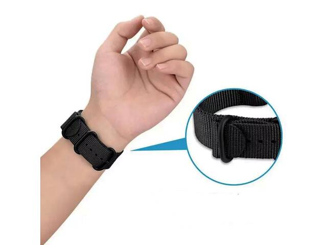 Нейлоновий ремінець Primo Traveller для годинника Xiaomi Redmi Watch 4 / Xiaomi Smart Band 8 Pro - Black - Фото 4