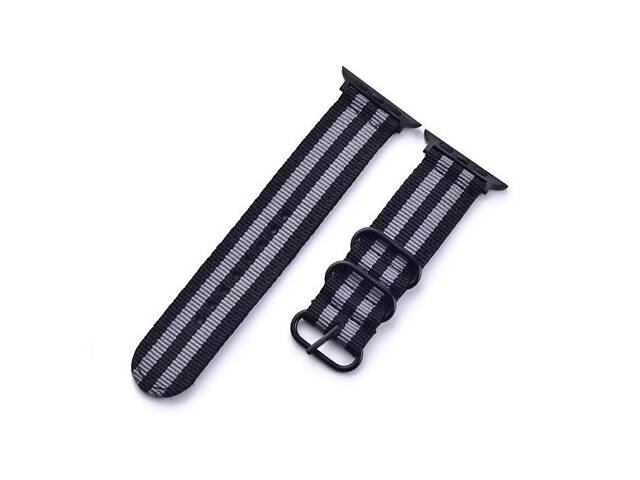Нейлоновий ремінець Primolux Traveller для Apple Watch 42mm / 44mm / 45mm - Black&Grey - Фото 3
