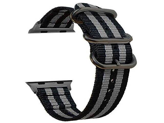 Нейлоновий ремінець Primolux Traveller для Apple Watch 42mm / 44mm / 45mm - Black&Grey - Фото 2