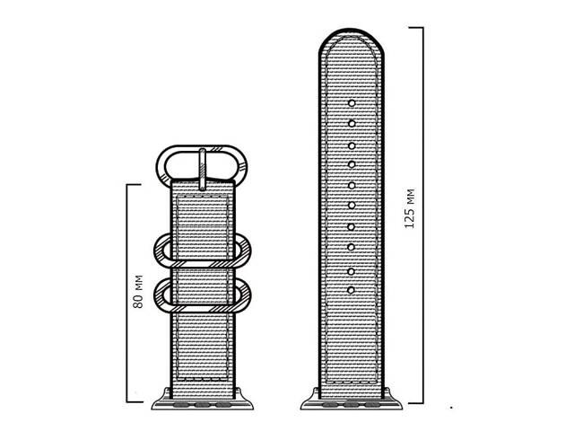 Нейлоновий ремінець Primolux Traveller для Apple Watch 42mm / 44mm / 45mm - Black&Grey - Фото 5