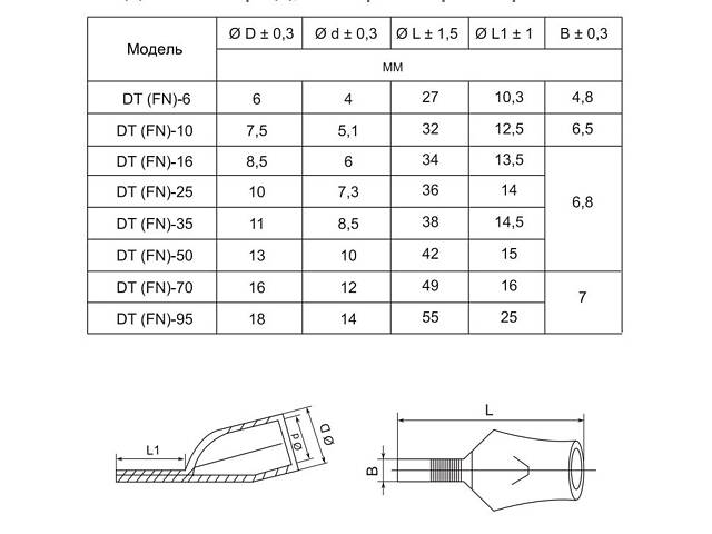 Неізольований наконечник (штирь) 10кв.мм розміром-12.5х6.5мм (1 шт.) [A0060190002] DT(FN)-10 АСКО - Фото 4