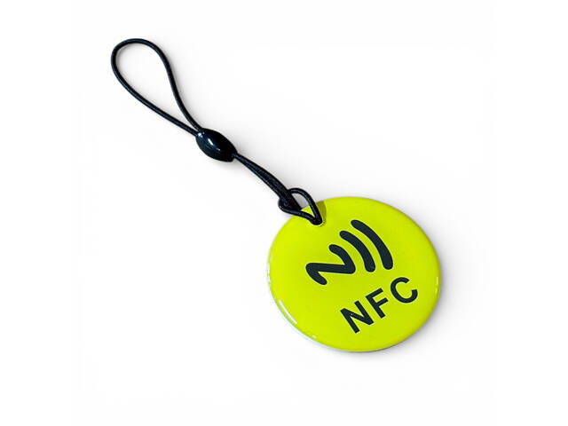 NFC мітка брелок NTAG213 круглий 35 мм - Yellow - Фото 1