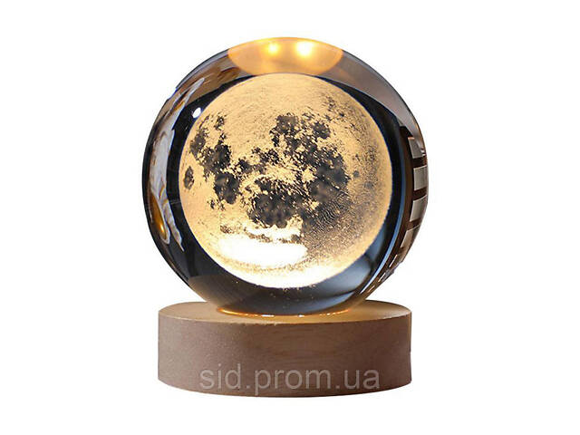 Нічник - 'Місяць' Кришталева куля Crystal Ball Подарунок планетарна декоративна нічна лампа 3D Нічник - 'Місяць' Кришталева куля Crystal Ball Подарунок планетарна декоративна нічна лампа 3D