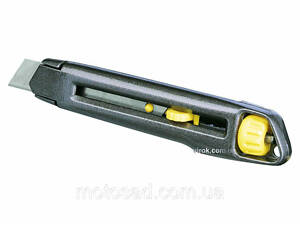 Ніж STANLEY 'Interlock' : висувне лезо h=18 мм, з відломними сегментами, L= 165 мм