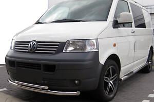 Нижняя двойная губа ST014 (нерж) 60 на 60мм для Volkswagen T5 Transporter 2003-2010 гг