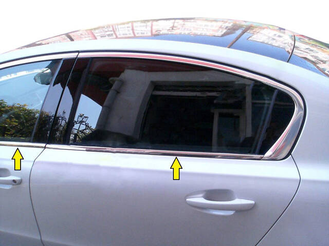 Нижняя окантовка стекол (Sedan, нерж) для Peugeot 508 2010-2018 гг
