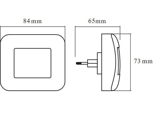 Нічник 0.2W 220V 3lm 3000K 65x73x84mm [4058075266803] Ledvance LUNETTA Hall з датчиком освітленості в розетку - Фото 3