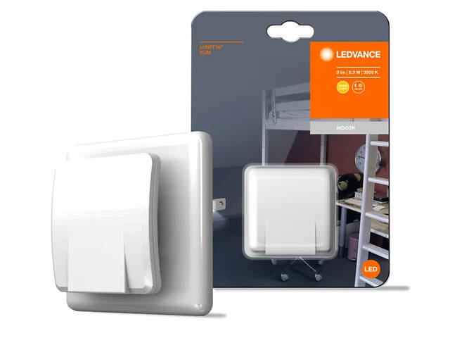 Нічник 0.30W 220V 3lm 3000K 58x60x60mm [4058075227934] Ledvance LUNETTA Slim в розетку - Фото 3