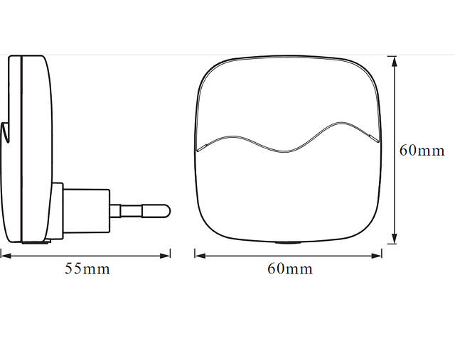 Нічник 0.50W 220V 5lm 3000K 55x60x60mm [4058075399662] Ledvance LUNETTA Wave в розетку з датчиком освітленості - Фото 4