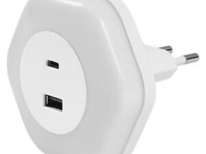 Нічник 15W 220V 4lm 3000K 81.2x76.7x76mm [4099854090264] Ledvance Lunetta Hexagon USB з датчиком освітленості