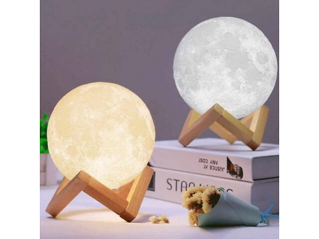 Нічник світиться місяць Moon Lamp 13 см, Нічник для дитини на ніч, Нічник для гарного сну дитини - Фото 5