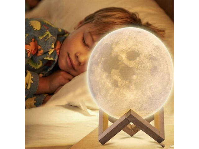 Нічник світиться місяць Moon Lamp 13 см, Нічник для дитини на ніч, Нічник для гарного сну дитини - Фото 2
