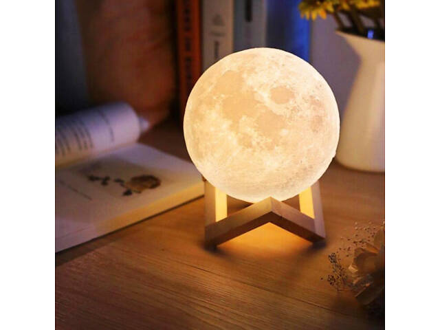 Нічник світиться місяць Moon Lamp 13 см, Нічник для дитини на ніч, Нічник для гарного сну дитини - Фото 3