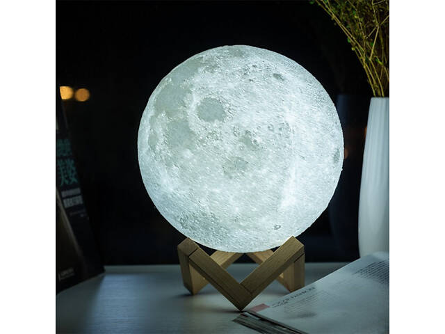 Нічник світиться місяць Moon Lamp 13 см, Нічник для дитини на ніч, Нічник для гарного сну дитини - Фото 4