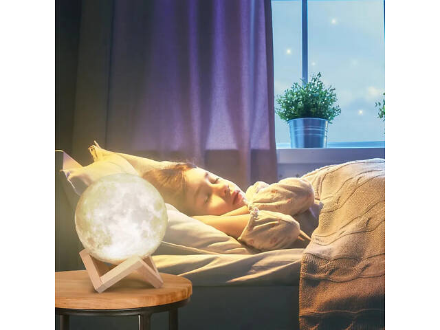 Нічник світиться місяць Moon Lamp 13 см, Нічник для дитини на ніч, Нічник для гарного сну дитини - Фото 14