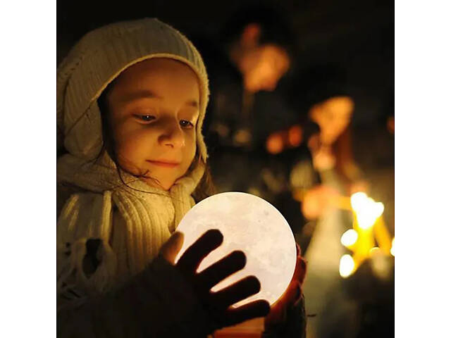 Нічник світиться місяць Moon Lamp 13 см, Нічник для дитини на ніч, Нічник для гарного сну дитини - Фото 15