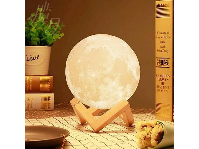 Нічник світиться місяць Moon Lamp 13 см, Нічник для дитини на ніч, Нічник для гарного сну дитини - Фото 16