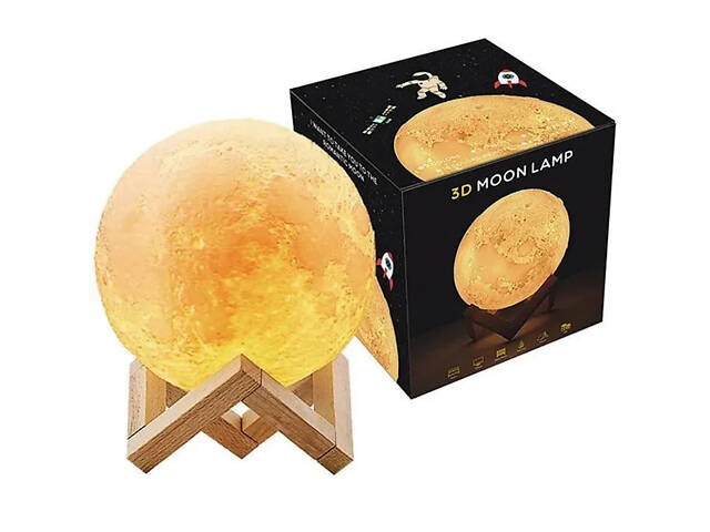 Нічник світиться місяць Moon Lamp 13 см, Нічник для дитини на ніч, Нічник для гарного сну дитини - Фото 18