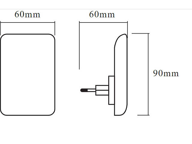 Нічник 0.3W 230V 5lm 3000K 60x90x60mm [4099854532139] Osram LUNETTA Glow в розетку - Фото 2