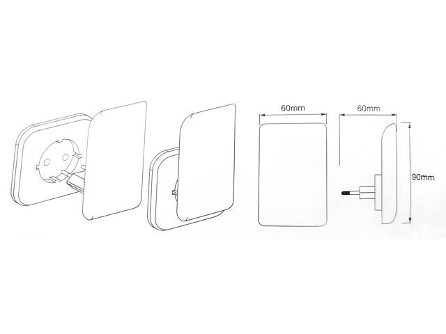 Нічник 0.3W 230V 5lm 3000K 60x90x60mm [4099854532139] Osram LUNETTA Glow в розетку - Фото 3