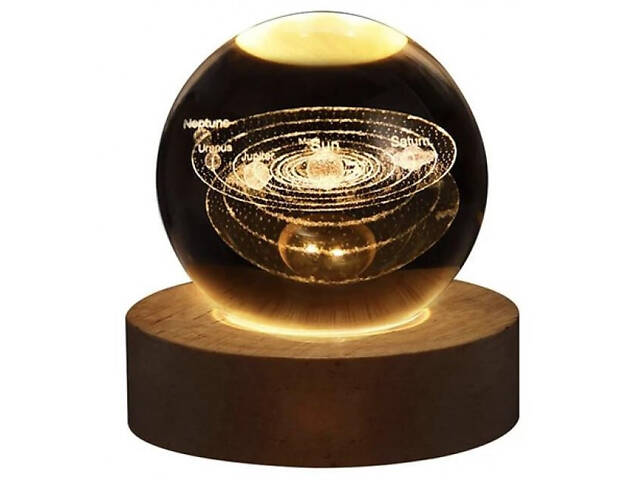 Нічник 3D Куля з сонячною системою 9321 - Фото 1