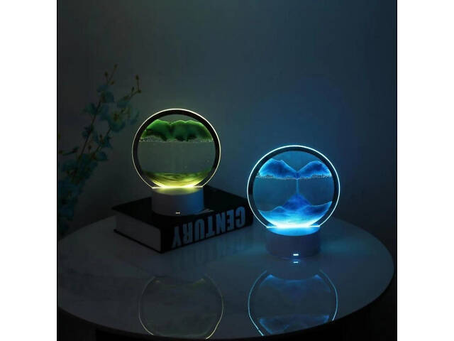 Нічник 3D плинкий пісок з Led підсвіткою 7 режимів Gray пісок - Фото 4