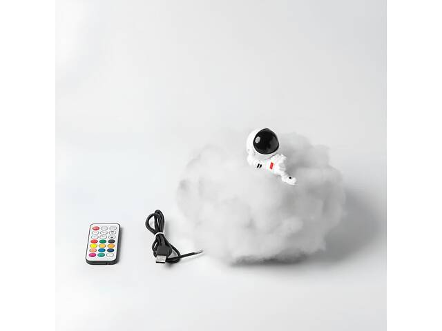 Нічник Астронавт на хмарі RESTEQ — світлодіодна лампа з пультом, 200 режимів, USB RGB - Фото 3