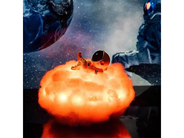 Нічник Астронавт на хмарі RESTEQ — світлодіодна лампа з пультом, 200 режимів, USB RGB - Фото 5