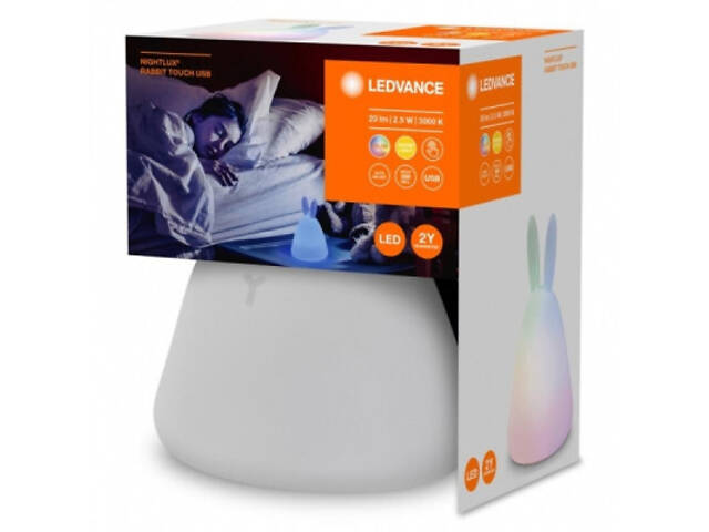 Нічник LEDVANCE NIGHTLUX TOUCH LED 2,5W Rabbit, micro-USB, RGBW (4058075602113) - Фото 2