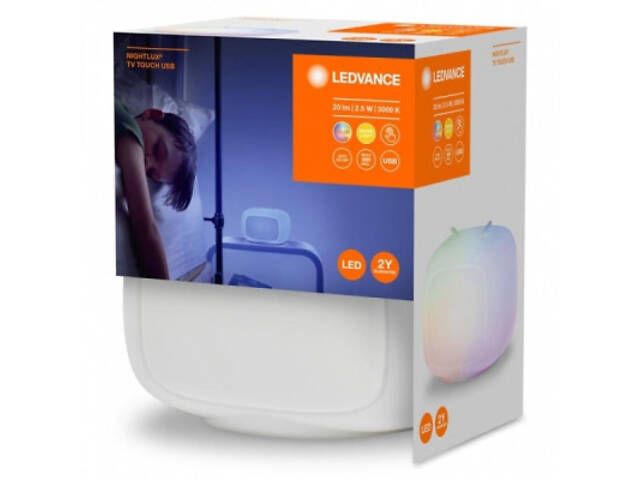 Нічник LEDVANCE NIGHTLUX TOUCH LED 2,5W Retro TV, micro-USB, RGBW (4058075602137) - Фото 1