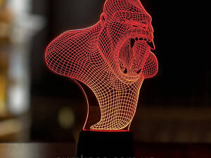 Нічник-світильник 3D 'Горіла' 3DTOYSLAMP 27х17 см CL0029304