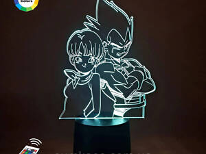 Нічник-світильник 3D 'Вегета та булма' 3DTOYSLAMP 25х15 см CL0029146