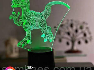 Нічник-світильник 3D 'Вельцираптор 3' 3DTOYSLAMP 15х25 см CL0027976