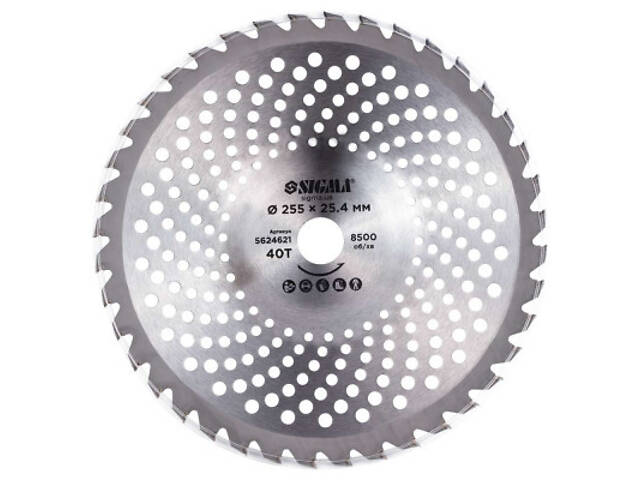 Ніж для тримера Sigma з твердосплавними напайками 255x25.4мм 40T хвилястий (5624621) - Фото 3