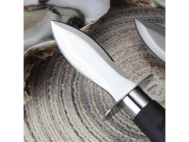 Ніж для устриць RESTEQ 17 см устричний ніж нержавіюча сталь професійний ніж для розкриття устриць - Фото 4