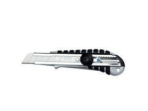 Ніж монтажний Sigma корпус метал/гума, лезо 18мм, гвинтовий замок (8211051)