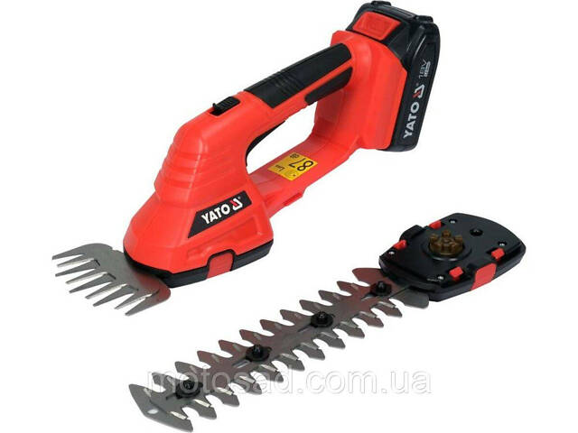 Ножиці акумуляторні YATO, 18В, 2Агод, леза: живоплот 20см, трава 10см - Фото 1