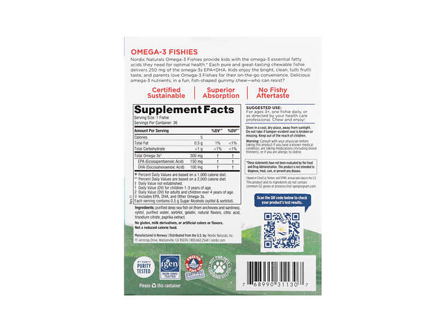 Nordic Omega-3 - 36 Fishies - Фото 2