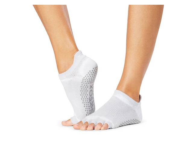 Шкарпетки для йоги ToeSox Half Toe Low Rise Grip Saltwater Stripe Tie Dye M 39-42.5 Світло-сірий. - Фото 1