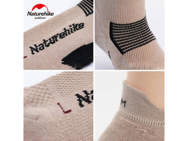 Носки Naturehike низькі NH21FS014 2 пари бежеві чорні М (6927595773154) - Фото 2