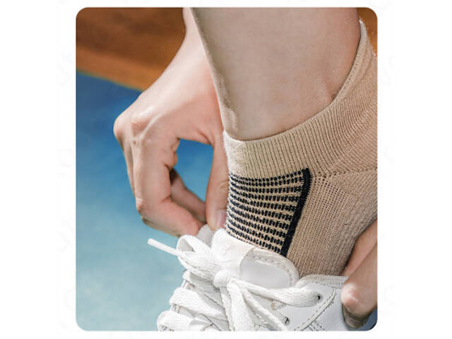 Носки Naturehike низькі NH21FS014 2 пари бежеві чорні М (6927595773154) - Фото 3