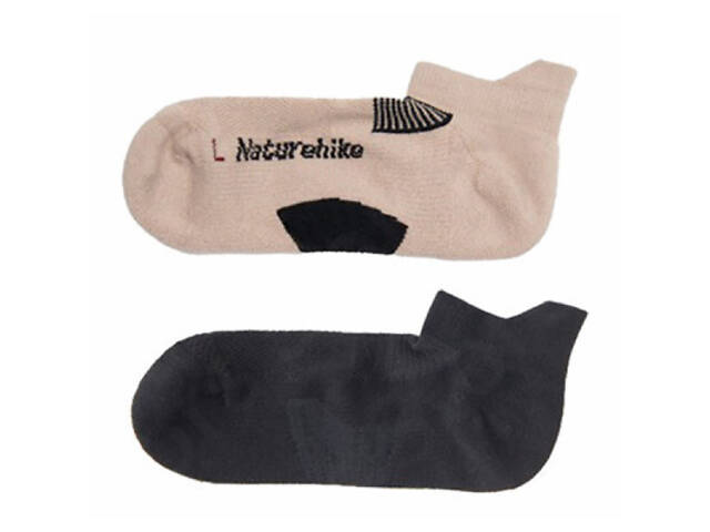 Носки Naturehike низькі NH21FS014 2 пари бежеві чорні М (6927595773154) - Фото 1