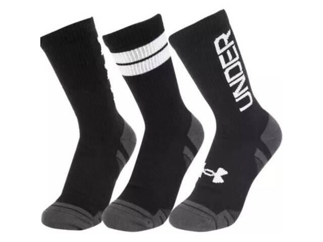 Носки Under Armour 1379515-002 Perf Tech Nov 3 пари Crew чорний XL (196884681999) - Фото 1