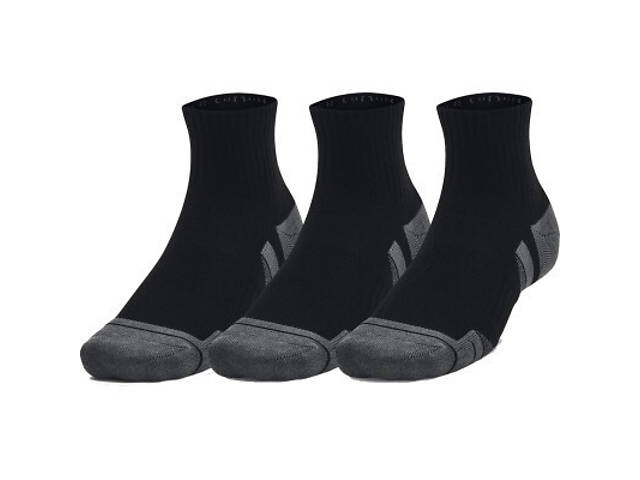 Носки Under Armour 1379528-001 Performance Cotton 3 пари Qtr чорний LG (196883994236) - Фото 1