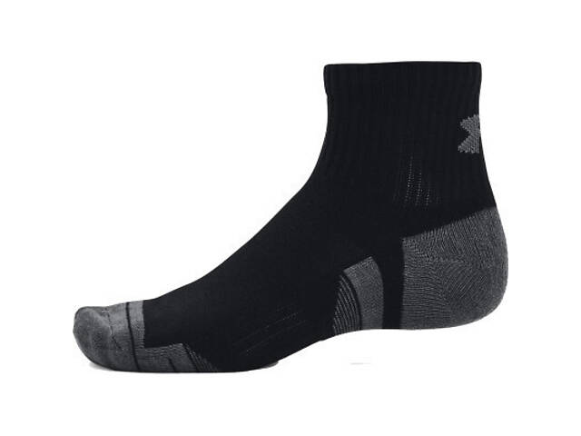 Носки Under Armour 1379528-001 Performance Cotton 3 пари Qtr чорний LG (196883994236) - Фото 2