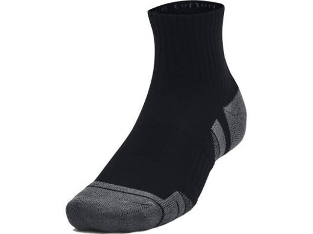 Носки Under Armour 1379528-001 Performance Cotton 3 пари Qtr чорний LG (196883994236) - Фото 4